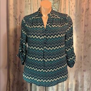 Quarter sleeve blue blouse